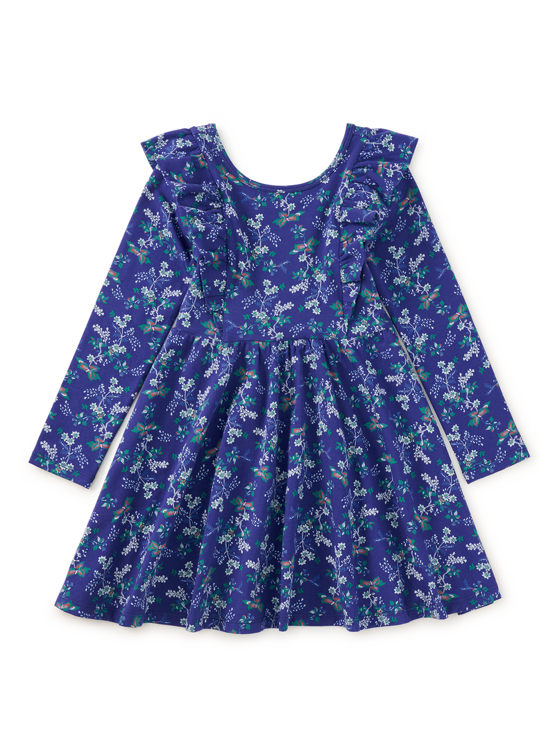 Ruffle Shoulder Ballet Dress in Scottish Floral - View 1