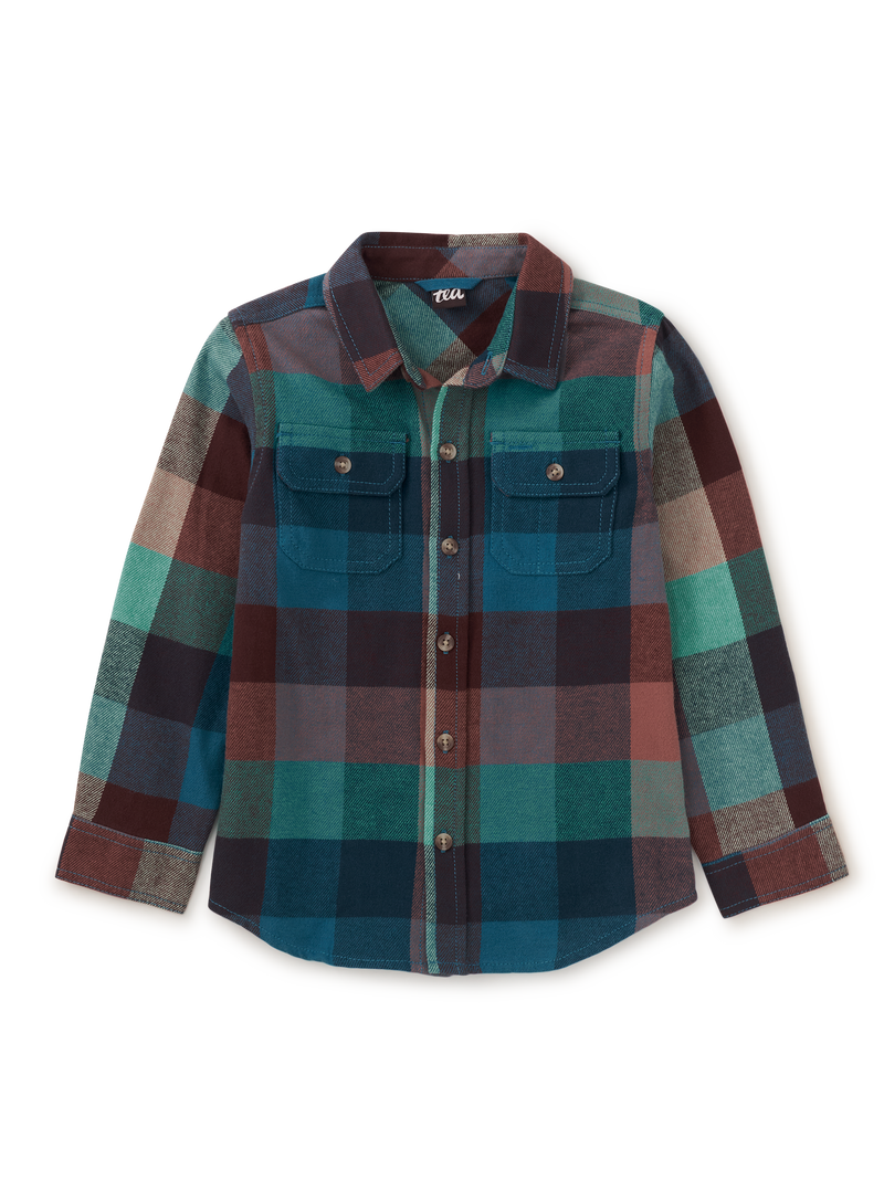 Flannel Button Up Shirt in Anatolian Plaid - View 1