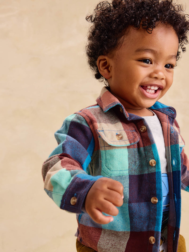 Flannel Button Up Shirt in Anatolian Plaid - View 2