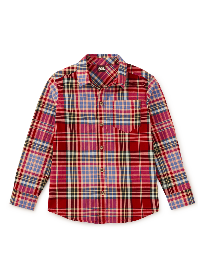Plaid Button Up Shirt in Holiday Market Plaid - View 1